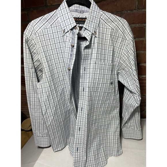 Ariat Pro Series Mens‎ Long Sleeve Plaid Button Up Shirt Size S/P - Picture 2 of 11